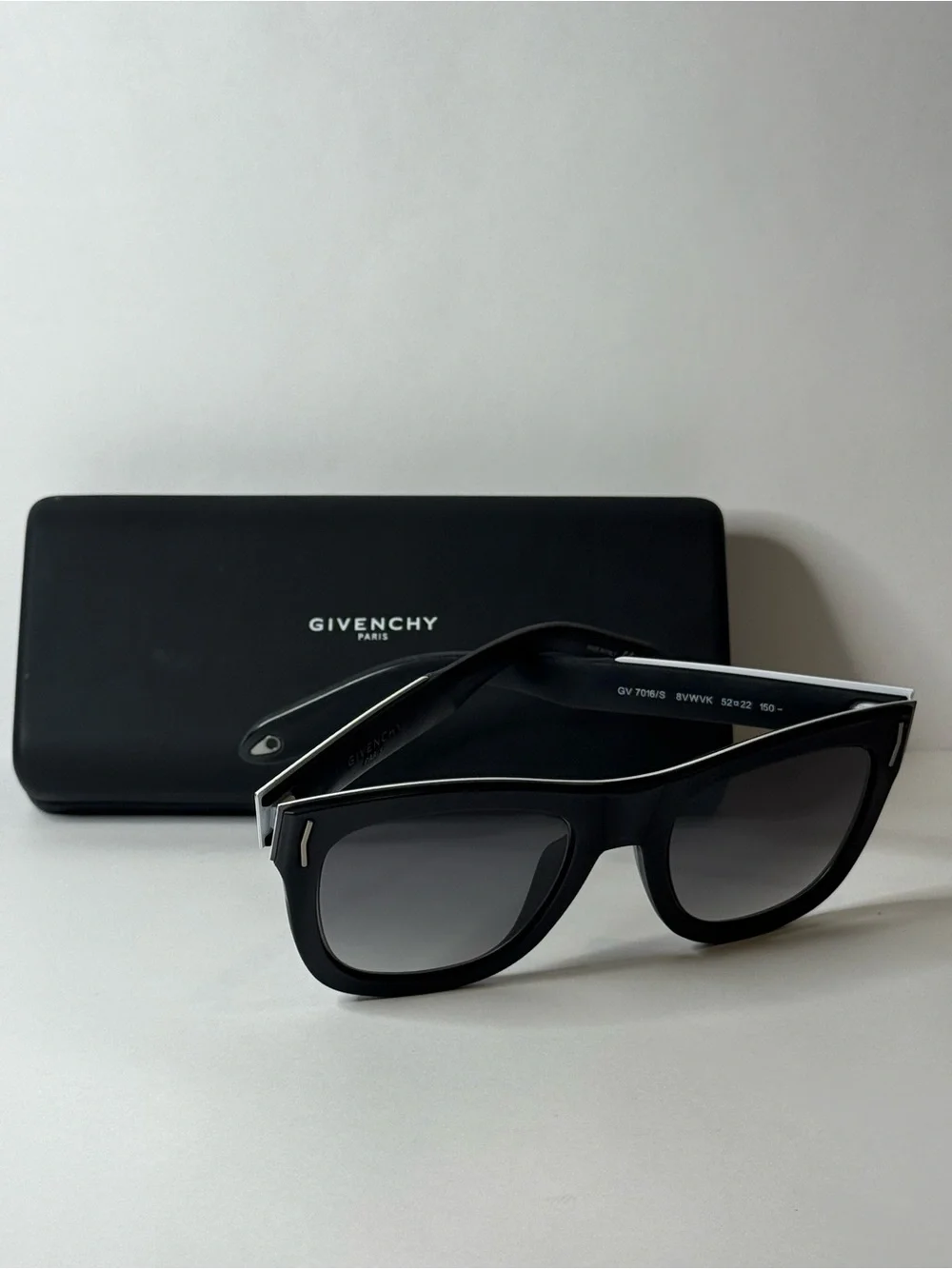 Givenchy Paris 7016/S Oversized Black Square Sunglasses with Dark Lenses
